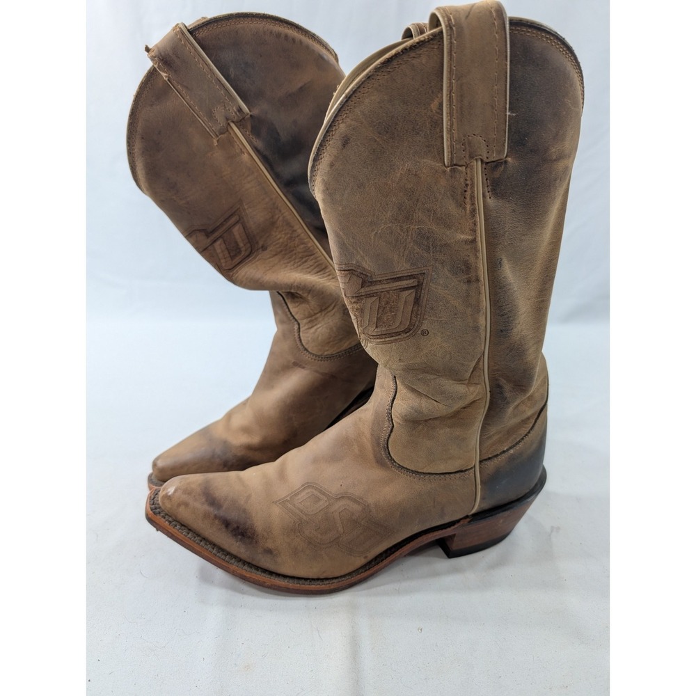COLLEGE BOOTS Nocona 6B Ladies Oklahoma State Cowboys Tan Leather USA